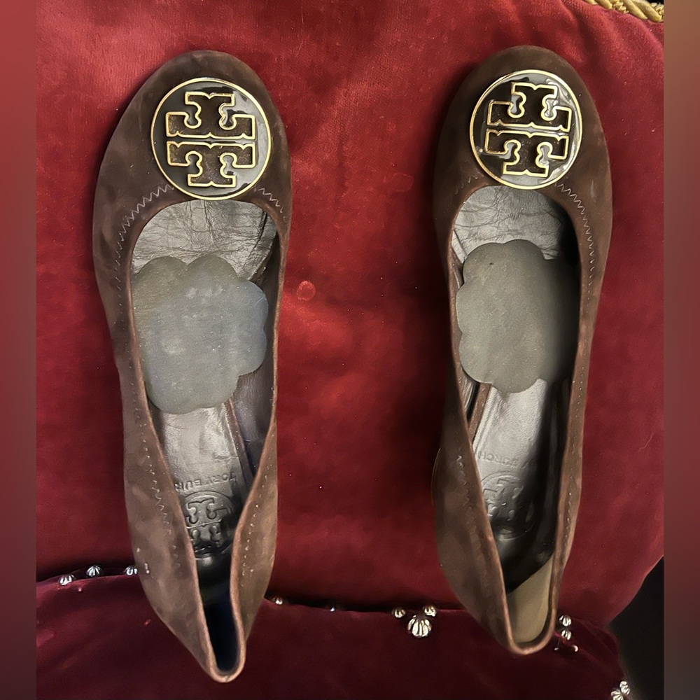 Tory Burch Brown Suede Heels, sz 6.5